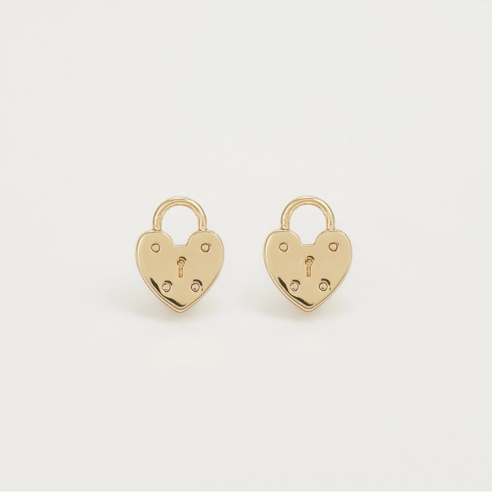 LAUREN RALPH LAUREN Heart Lock Stud Earrings